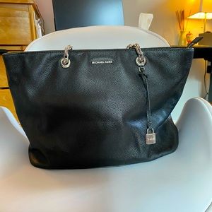 Michael Kors Mercer Black Leather Tote with Silver details. Barely used.